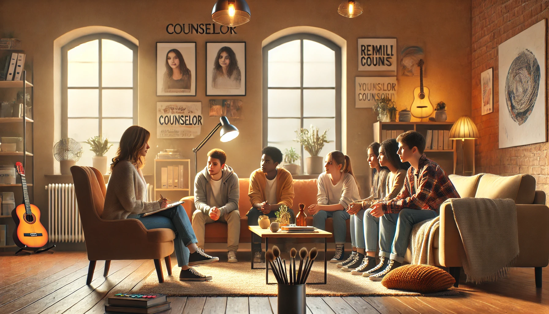 Group counselling session environment