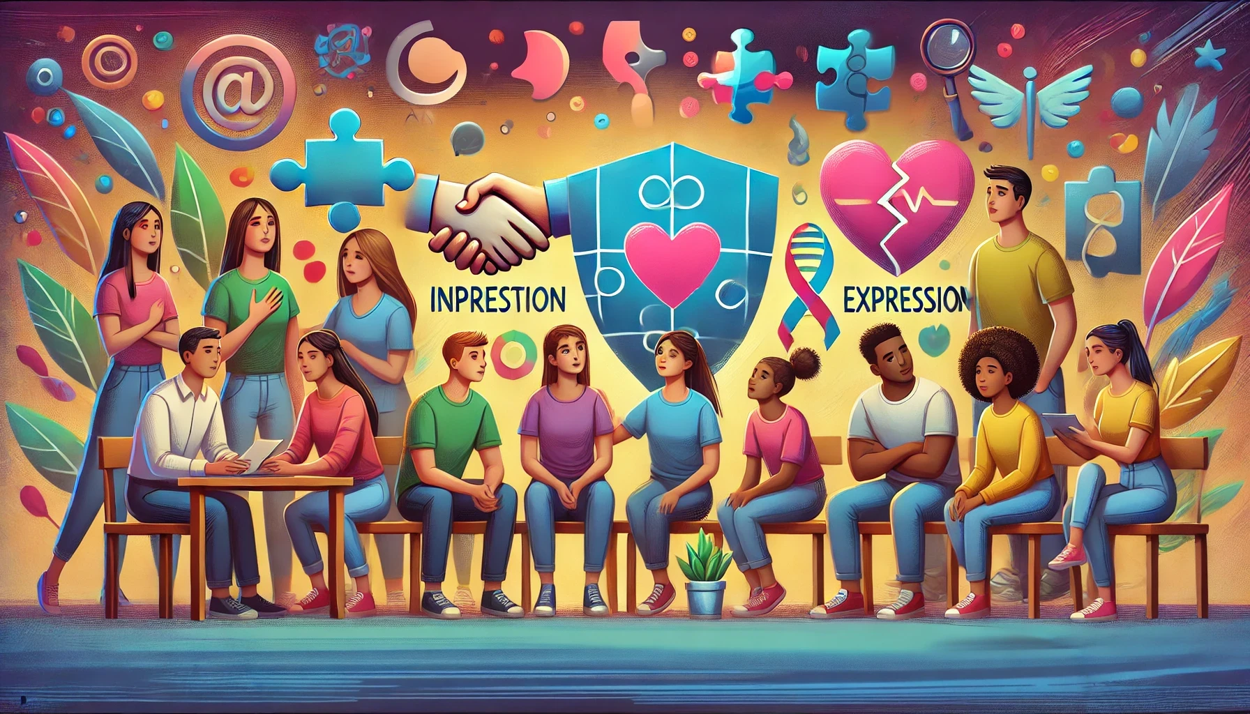 Vibrant graphic representing healing connections and expression